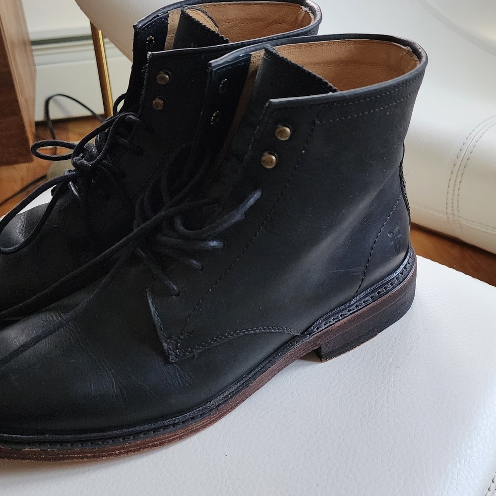 Women FRYE 7.5b Full Leather Lace Up Boots